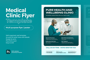 Medical Clinic and Healthcare Flyer, a Flyer Template by vinyljunkie
