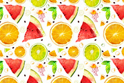 Vector watercolor juicy fruit, a Pattern Graphic by Vikpit (Thumbnail 4 of 6)