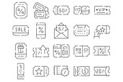 Discount coupon and voucher line art, an Object Graphic by pikepicture (Thumbnail 2 of 3)