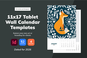 2026 InDesign Calendar Tablet Size, a Marketing Template by Dandymark