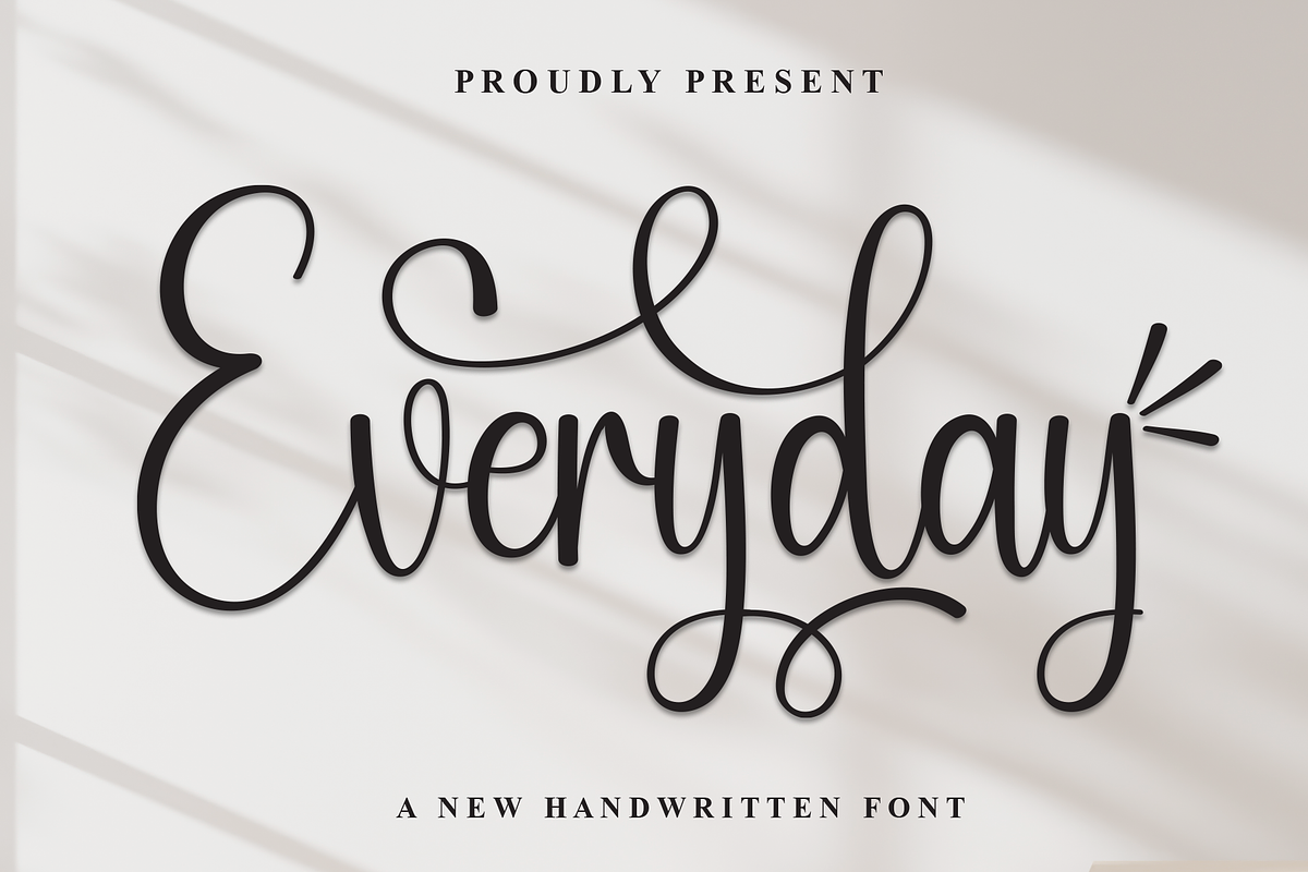 Everyday | Script Font, a Handwritten Font by Scratchones (Photo 1 of 9)