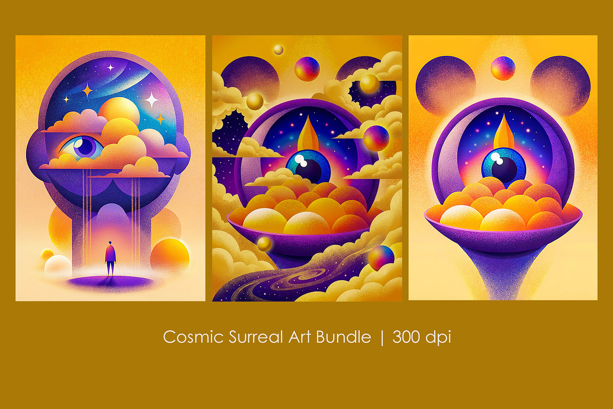 Cosmic Surreal Art Bundle, a Decorative Illustration by StockVerse Creative (Photo 1 of 4)