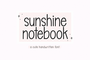 Sunshine Notebook Cute Font