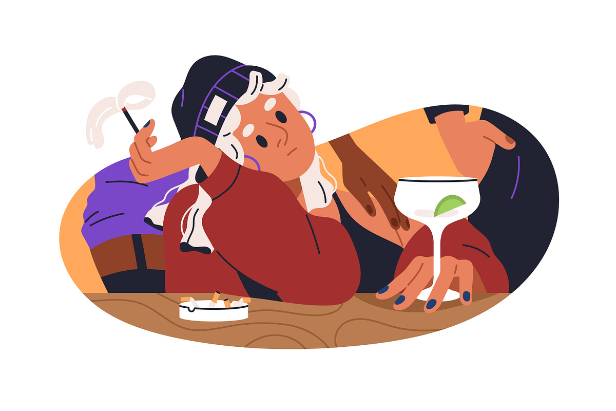 People drinking alcohol concept set, a Person Illustration by Good Studio (Photo 4 of 7)