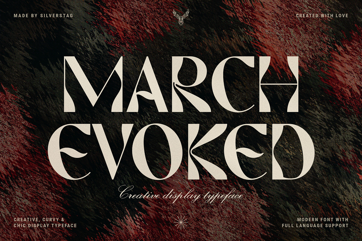 March Evoked - Creative Display Font, a Sans Serif Font by SilverStag Type Foundry (Photo 1 of 26)