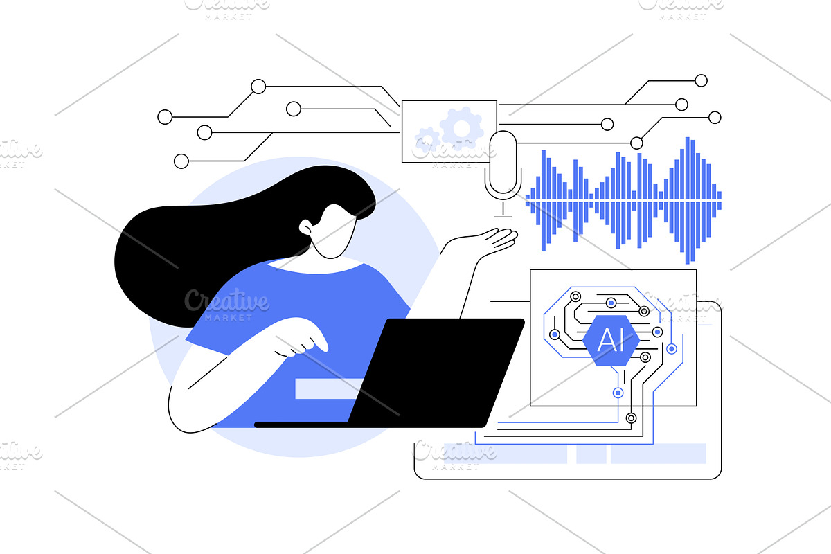 AI Voice Recognition abstract, a Technology Illustration by Visual Generation