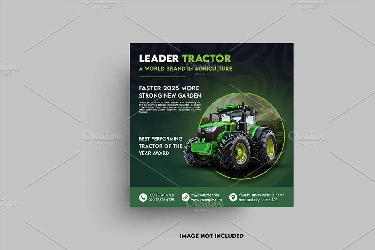 Tractor Farm social media poster, a Social Media Template by graphics city