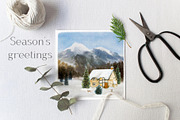Watercolor Christmas Scenes, an Animal Illustration by Twigs and Twine (Thumbnail 15 of 15)