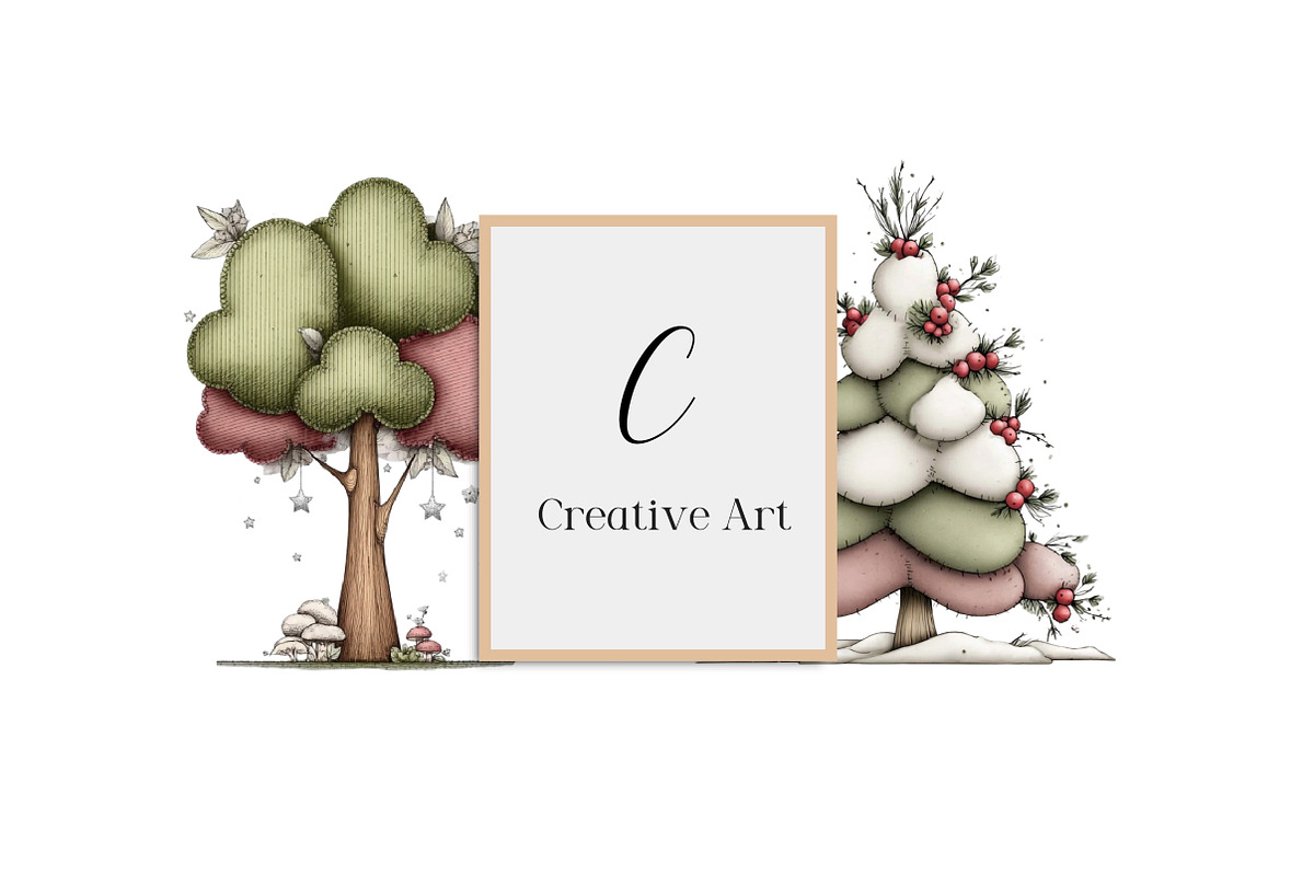 Whimsical Christmas Tree Clipart, an Illustration by Creative Art (Photo 7 of 11)
