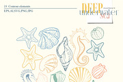 Deep underwater sea, an Animal Illustration by Collection by VY (Thumbnail 7 of 14)