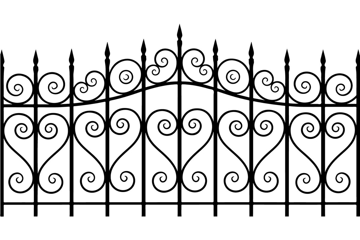 Luxury Scrollwork Iron Fence, an Object Graphic by Designer_Momina (Photo 10 of 14)