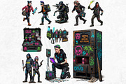 Punk Rock Dystopia PNG Clipart Set, an Illustration by ThatsDesign Art (Thumbnail 7 of 7)