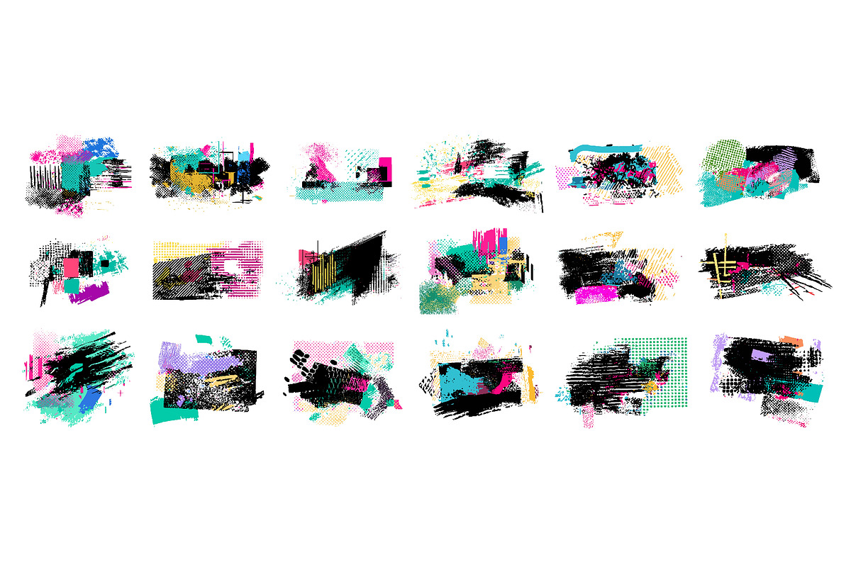 Abstract glitch elements set, a Texture Illustration by Ksania