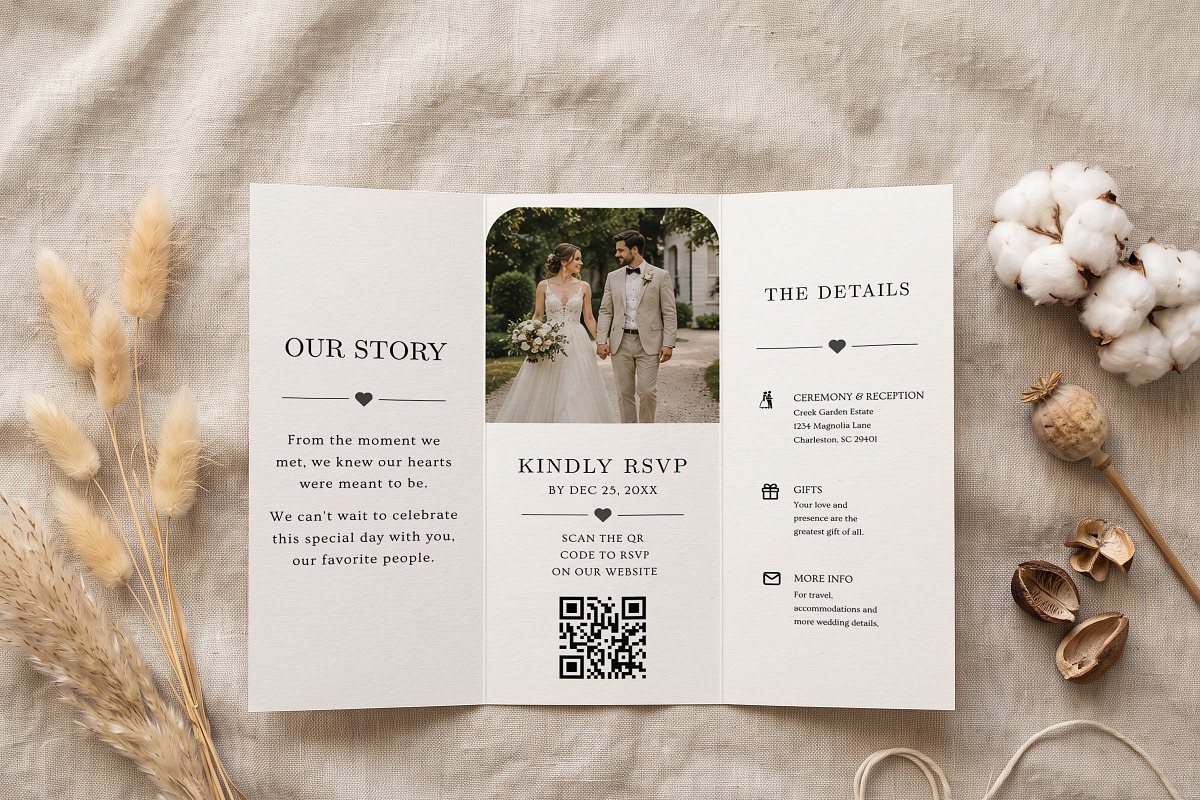 Photo Wedding Program Template, an Invitation Template by Arslan (Photo 4 of 4)
