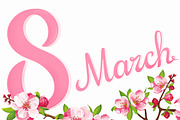SET / 3 / Sakura Blossom for 8 March, a Decorative Illustration by Nadin_Lebedeva (Thumbnail 2 of 6)
