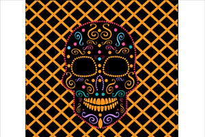 Skull Vector Neon Orange