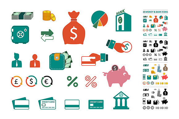 Money Bank Icons