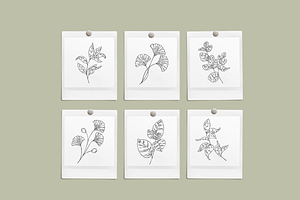 Inky Greenery Vector Illustrations