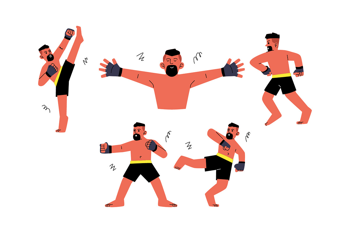 MMA Man Character Vol 2, a Sport Illustration by SLAB! Design (Photo 2 of 3)