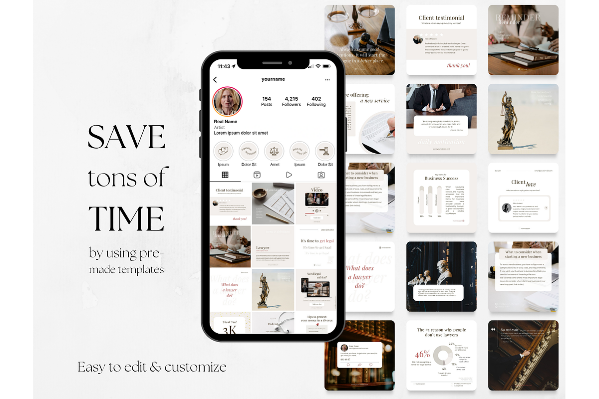 60 Lawyer Social Media Posts, a Social Media Template by PatternLab. (Photo 5 of 9)