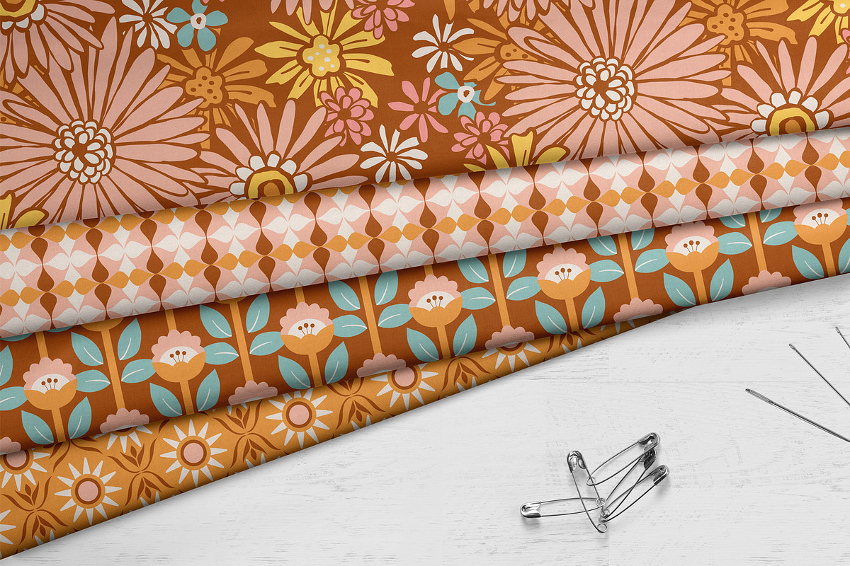 Marigold & Ginger 70s Patterns, a Pattern Graphic by Wild Twig Co (Photo 4 of 7)