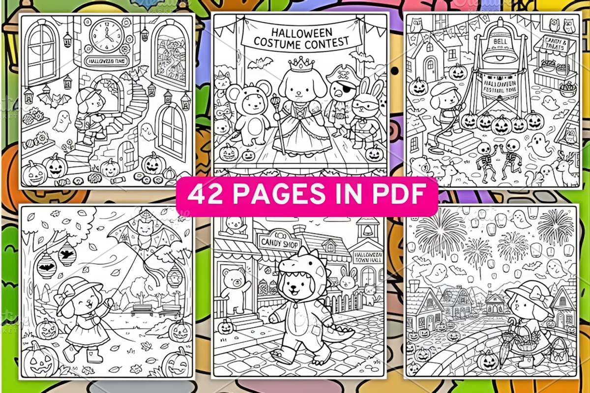 Cozy Halloween Adventures Coloring, a Seasonal Illustration by Design Station (Photo 2 of 4)