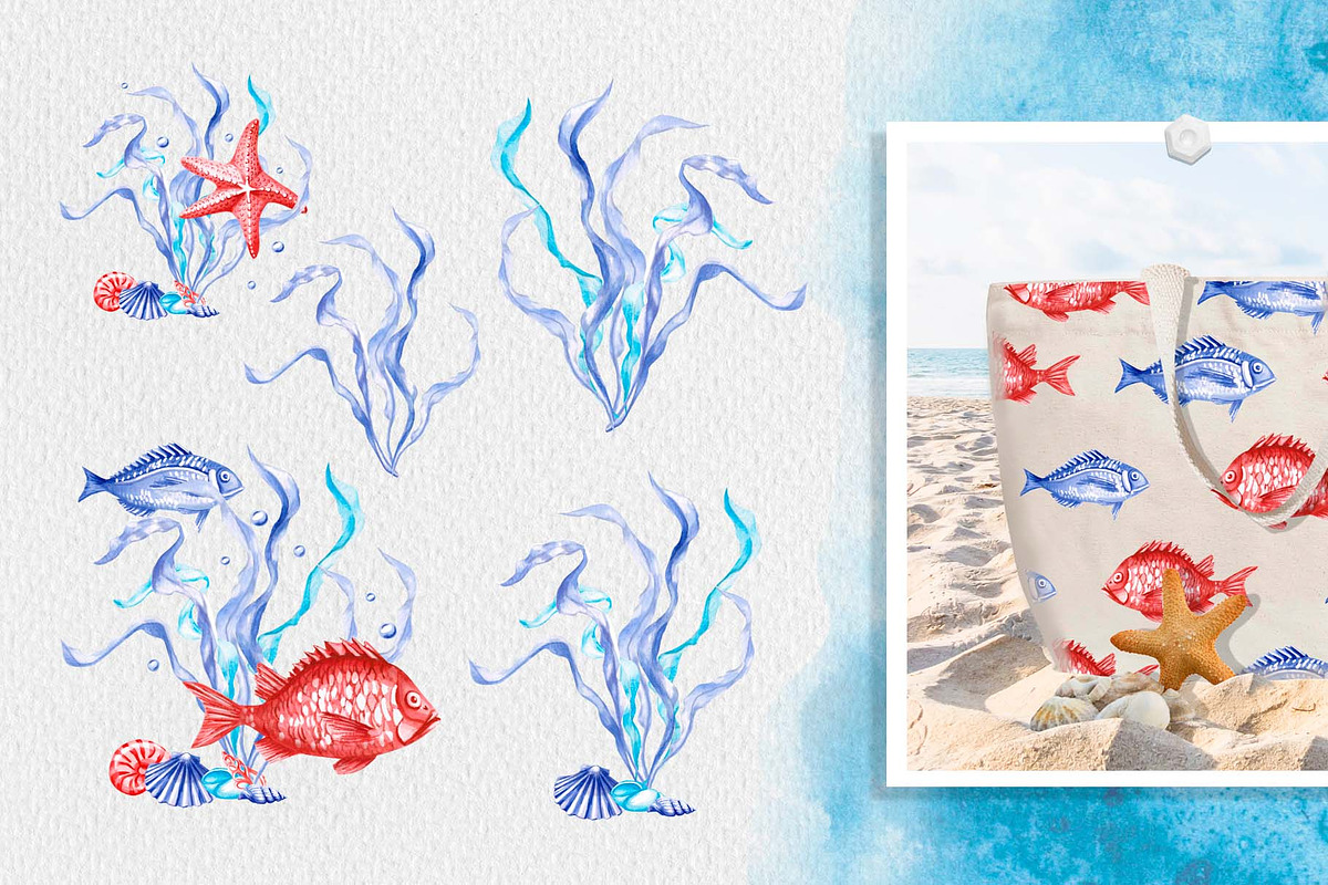Underwater World. Watercolor., an Animal Illustration by SvetLana (Photo 4 of 13)