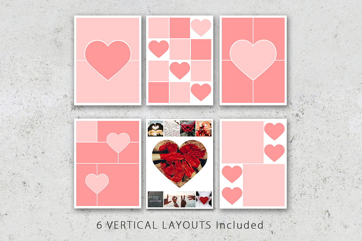 8.5x11 Heart Collage Photo Templates, a Poster Template by Loveurstyle Designs (Photo 2 of 3)