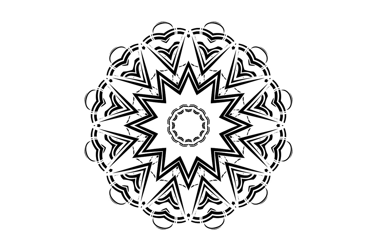 Black White Mandala Illustration Set, a Decorative Illustration by NJ Himel (Photo 2 of 101)