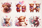 Highland Cow Valentine's Day PNG, an Illustration by SinaCreation (Thumbnail 2 of 5)