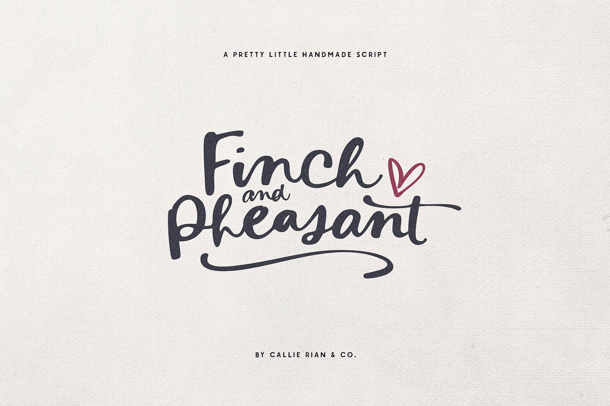 Finch & Pheasant Script, a Font by Callie Rian & Co. (Photo 1 of 12)