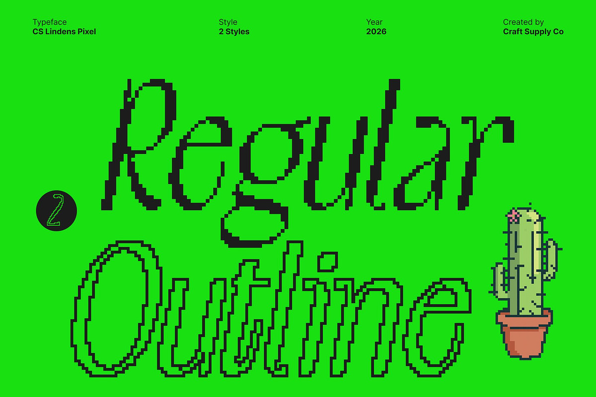 CS Lindens Pixel, a Sans Serif Font by Craft Supply Co. (Photo 3 of 8)