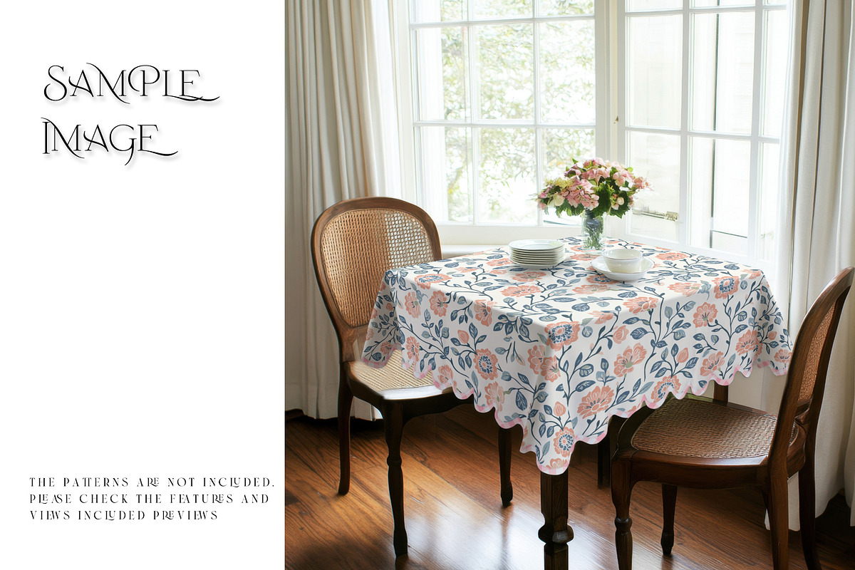 Square Scalloped Tablecloths, a Household Mockup by mock-ups (Photo 8 of 9)