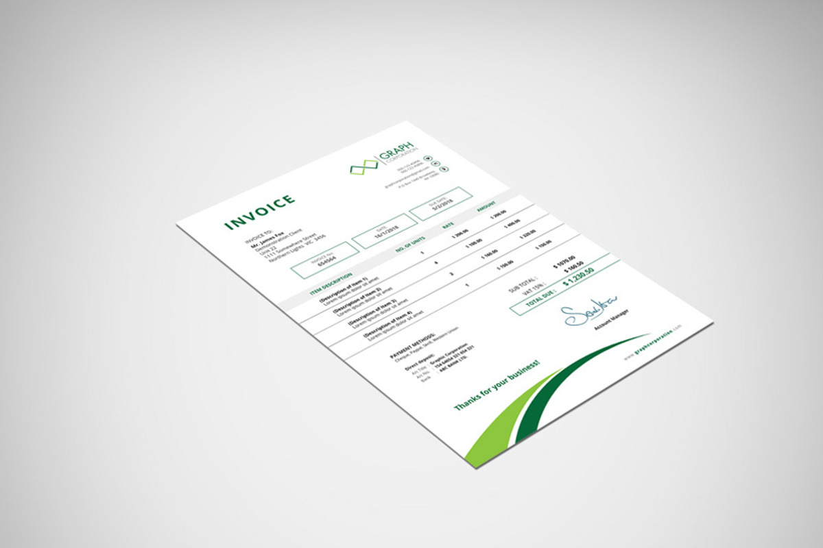 Invoice, a Stationery Template by asimalikhan555 (Photo 7 of 10)