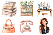 Watercolor Lady Boss Clipart, an Illustration by Designking (Thumbnail 5 of 5)