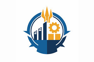 A logo featuring a blue and yellow c, a Graphic by Iftikhar Alam