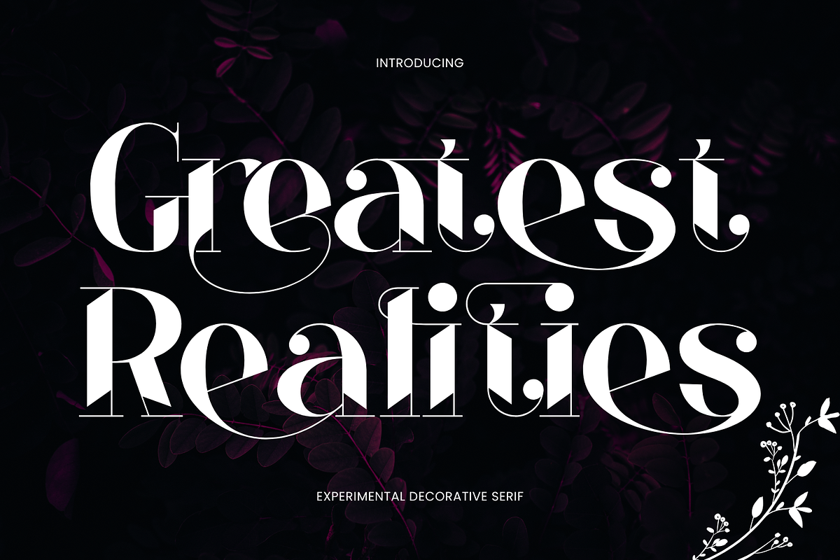 Greatest Realities - Modern Font, a Serif Font by 177Studio (Photo 1 of 8)