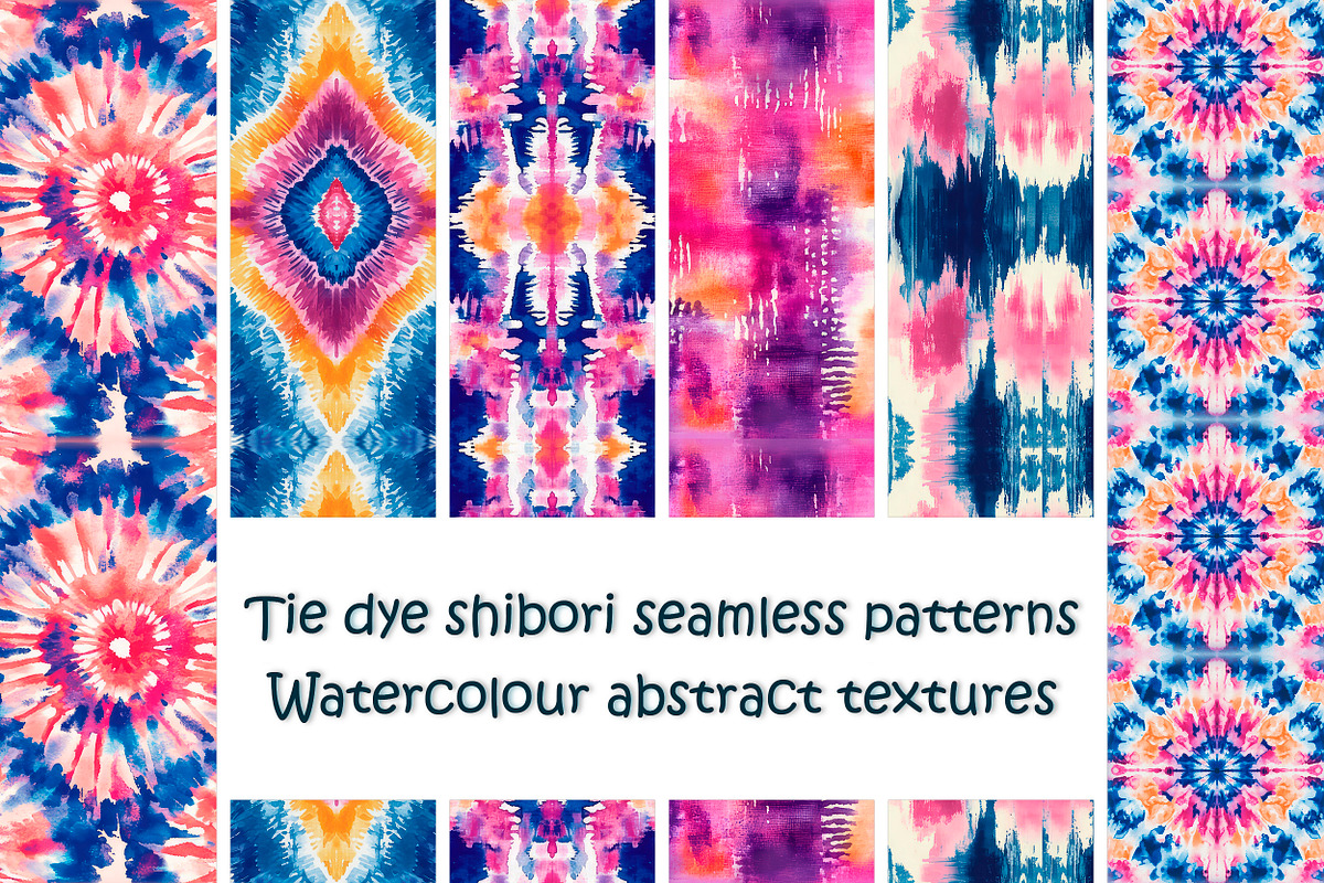 Tie dye shibori watercolor patterns, a Pattern Graphic by SketchArtStudio (Photo 1 of 14)