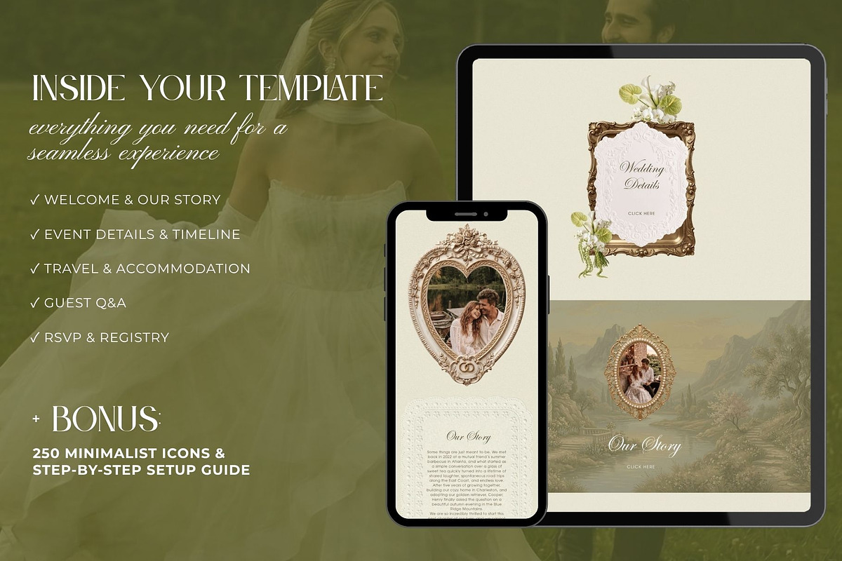 Canva Wedding Website Template, a Landing Page Template by OliaMuseDesign (Photo 2 of 9)