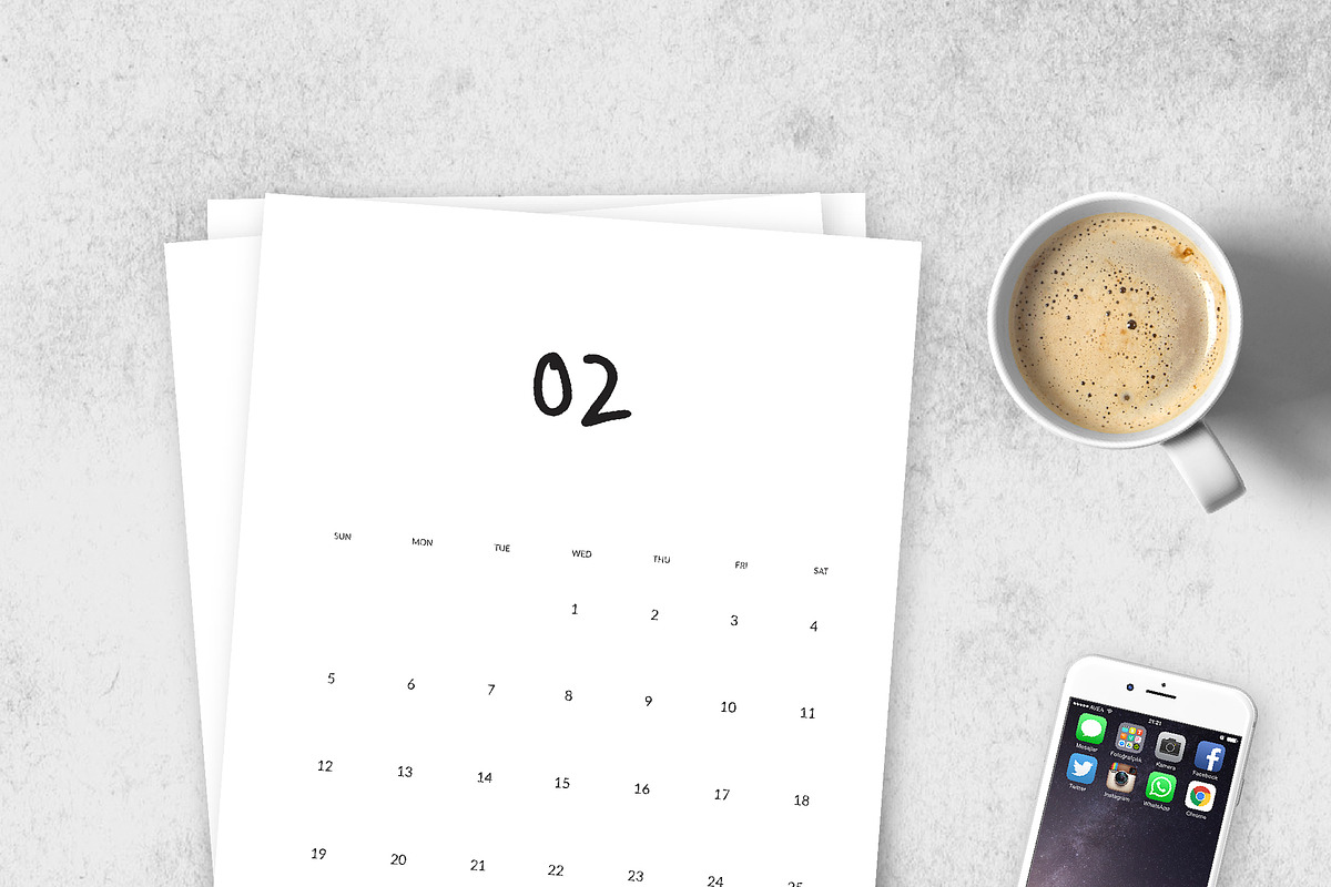Twenty Seventeen Numbered Calendar, a Stationery Template by Made By Hamilton (Photo 4 of 5)