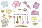 Watercolor pink bakery mixer clipart, a Food Illustration by Art and Funny (Thumbnail 2 of 6)