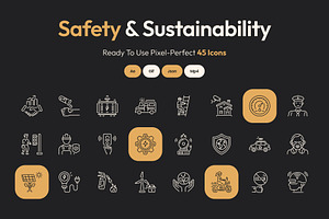 Animated Safety and Sustainability, an Outline Icon by Prosymbols
