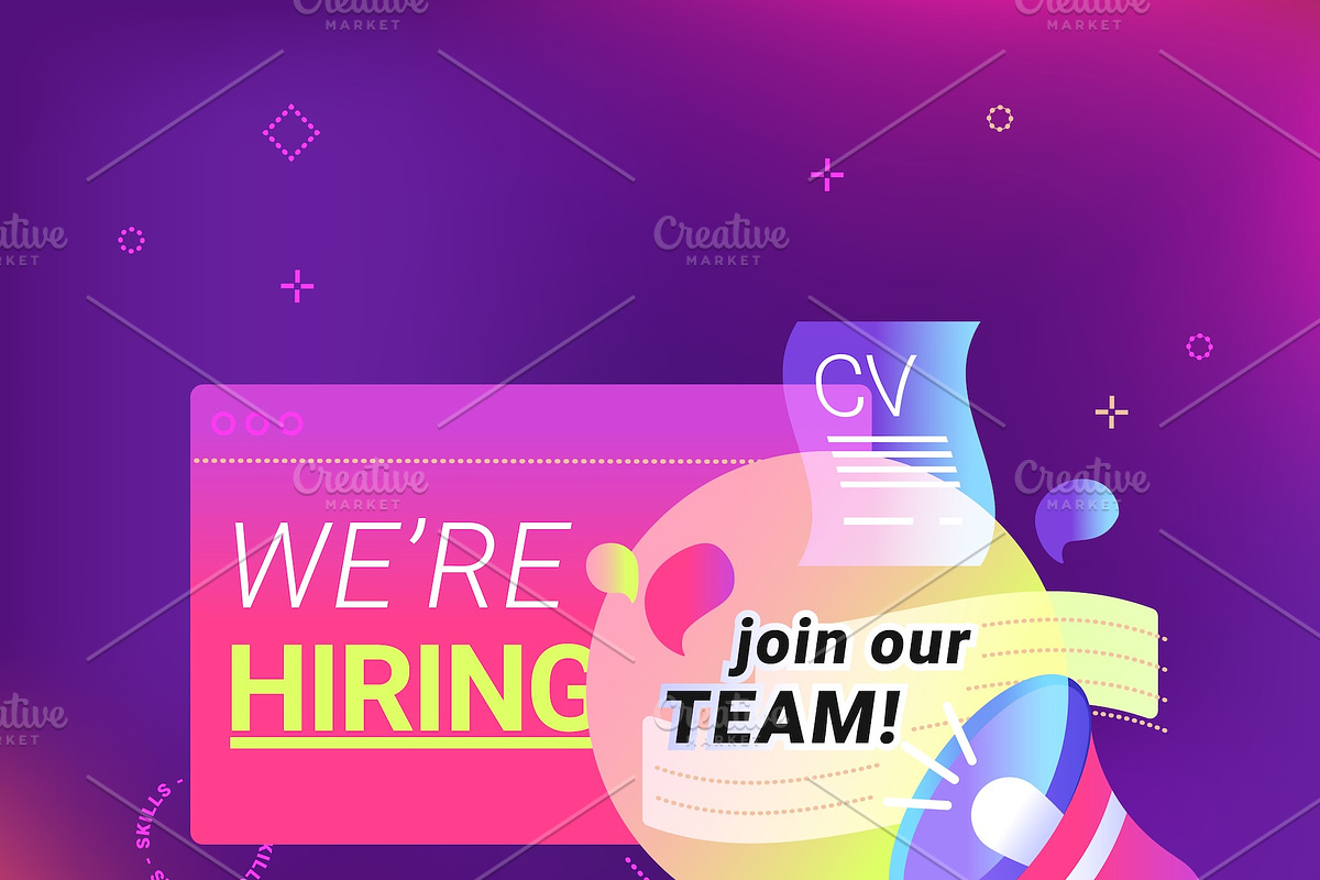 Social Media Announcement and Hiring, an Object Illustration by Julia Tim (Photo 6 of 6)