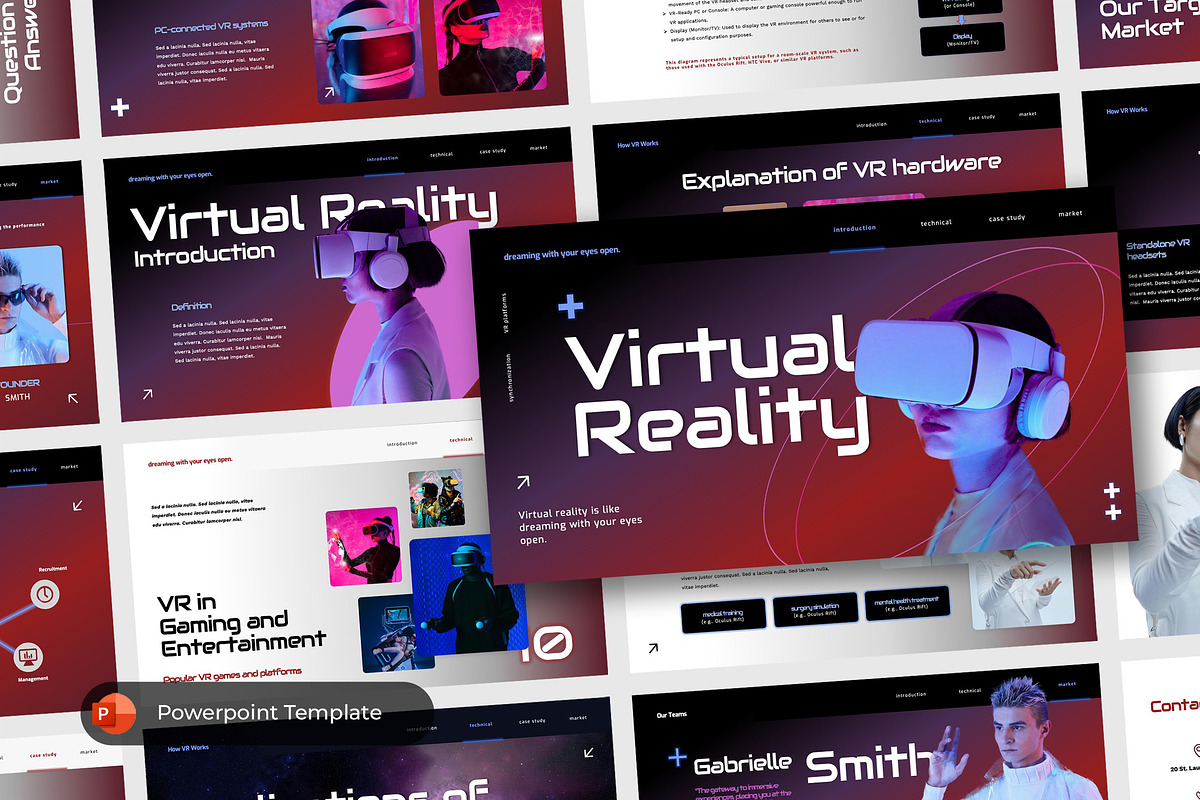 VR Pitch Deck Powerpoint Template, a Presentation Template by TMint Creative (Photo 1 of 6)