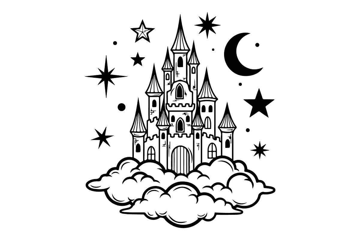 Fantasy Castle Cloud Moon Bundle, an Object Illustration by Gaye Art (Photo 10 of 30)