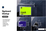 Signboard Mockup, an Advertising Mockup by SLAB! Design (Thumbnail 1 of 8)