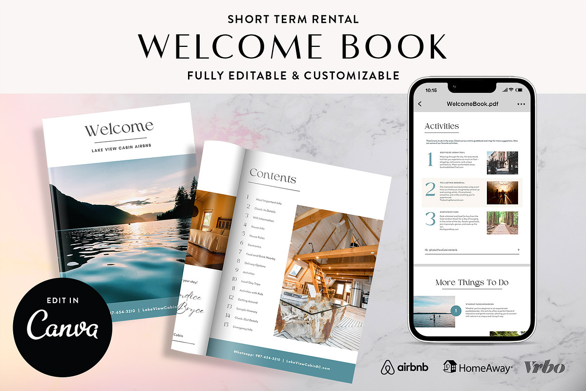 Airbnb ShortTerm Rental Welcome Book, a Print Template by Kin Studio (Photo 1 of 9)