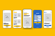 Clean Mobile App Wireframe UI Kit, a Wireframe Template by MightyDesign (Thumbnail 1 of 7)