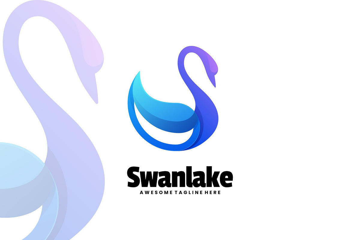 Swan Lake Gradient Colorful Style., a Branding & Logo Template by ModalTampang