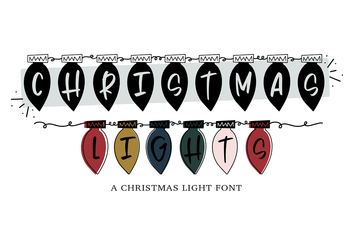 Christmas Lights - A Holiday Font, a Font by Dansie Design (Photo 1 of 10)
